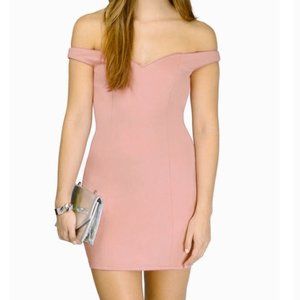 Tobi Off the Shoulder Mini Dress Pink Size M